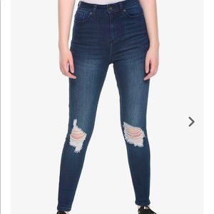 HT Denim Indigo Destructed Ultra Hi-Rise Jeggings